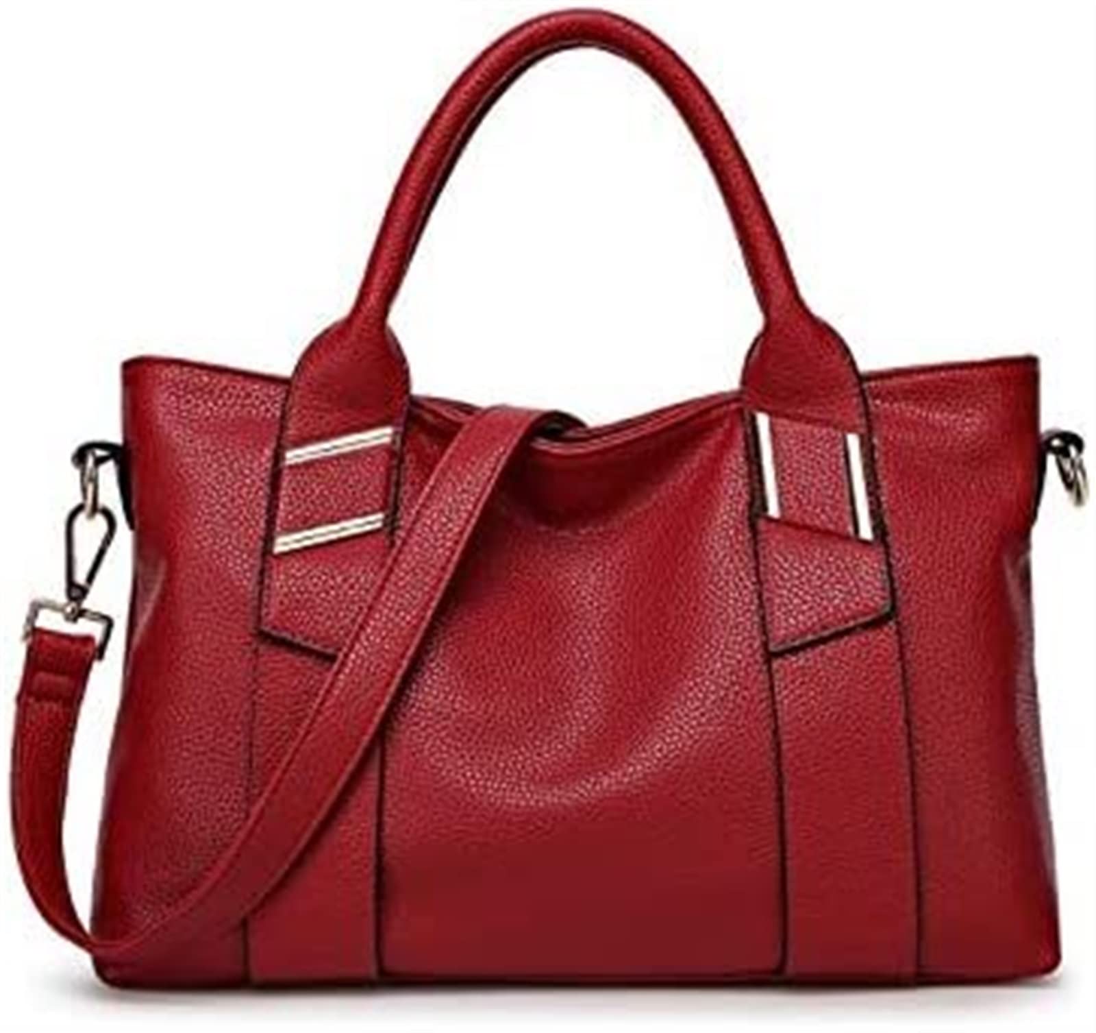 YQBUER Women's Leather Handbags - Fashion Tote Bag with Top Handle, Satchel Purse & Crossbody Bag for Work, Travel & Daily Use (Wine Red)