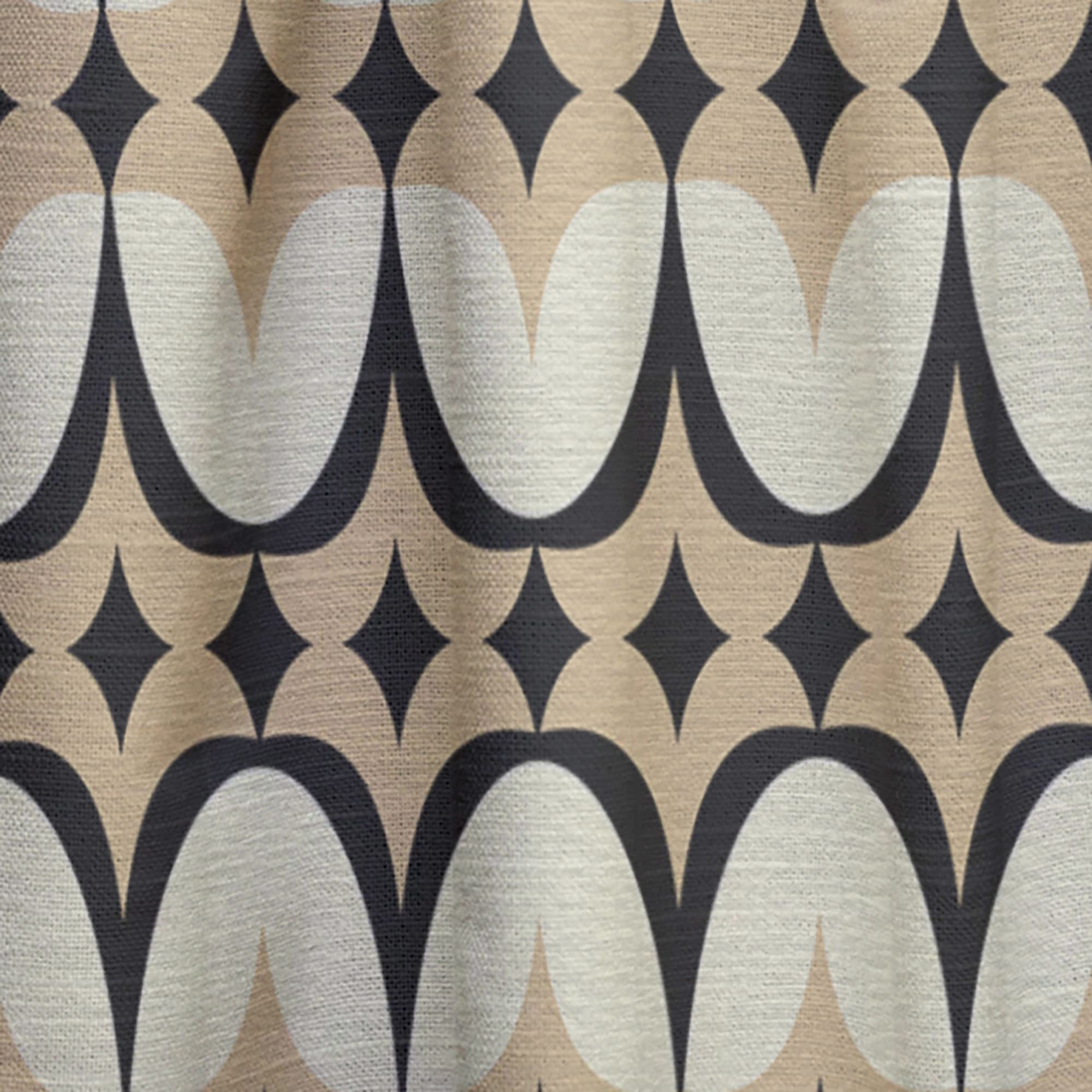 DesignQ Thermal Insulated Blackout Curtains - Abstract Retro Geometric Pattern VII - 52x120 Inch Single Panel for Bedroom & Living Room - Noise Reducing & Energy Saving Window Drapes for Home Decor