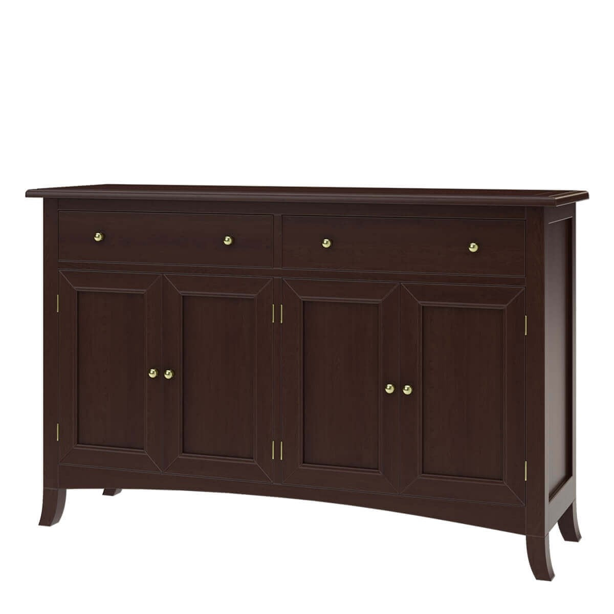 Solid Mahogany Wood 2-Drawer Large Sideboard Cabinet - Rustic Dining Room Buffet & Entryway Storage Furniture for Home Decor