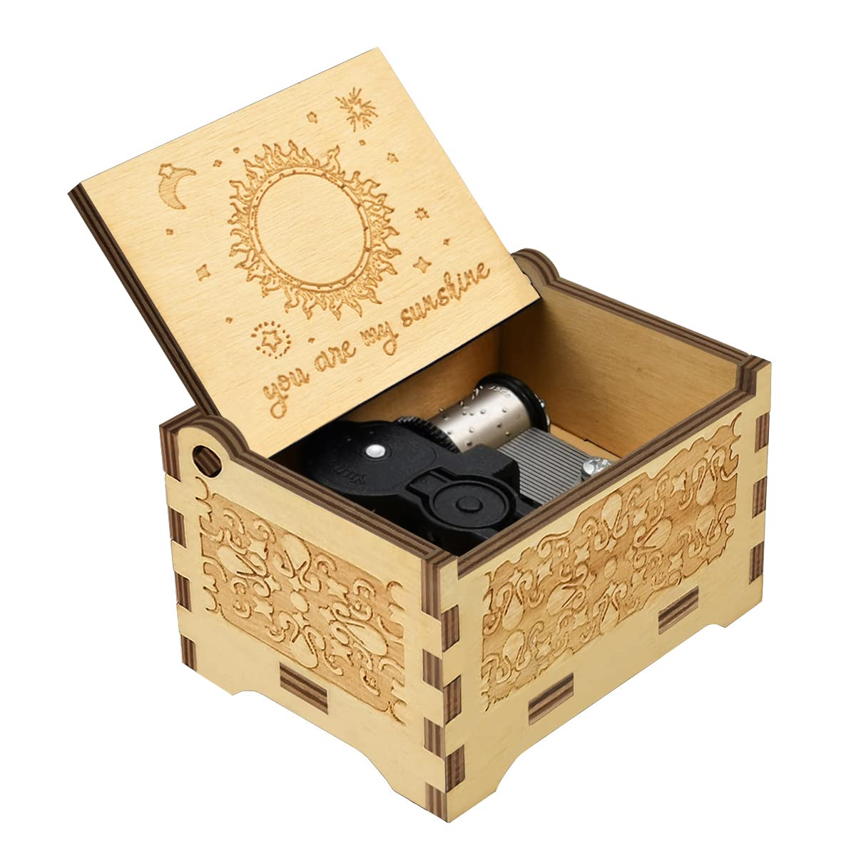 You Are My Sunshine Personalized Wooden Music Box - Vintage Engraved Gift for Daughter, Son, Dad & Mom | Perfect for Birthdays, Anniversaries & Special Occasions