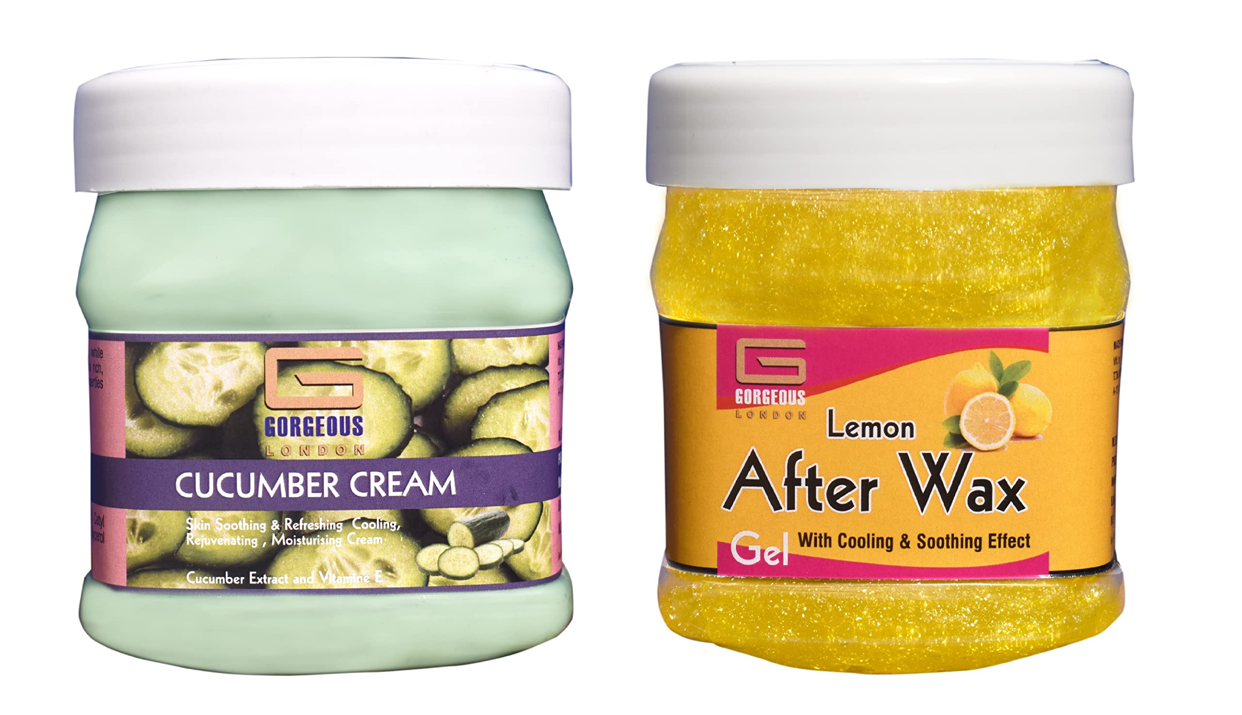 London Cucumber & Lemon After Wax Gel Combo - Soothing Post-Waxing Care (2 x 450ml) | Ideal for Smooth Skin After Hair Removal at Home or Salon