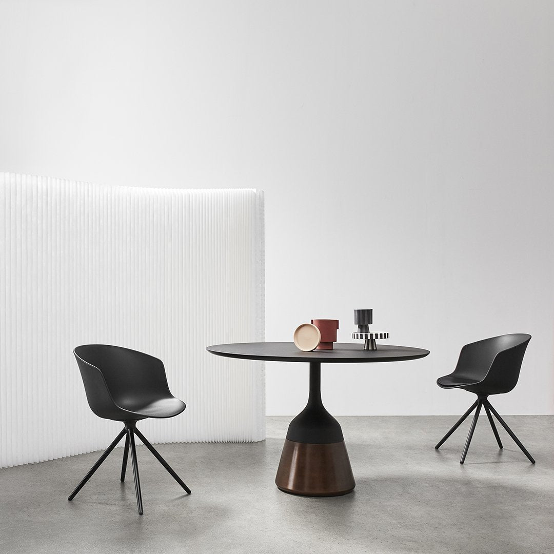 Modern Round Coin Dining Table - Elegant Metal Base & Tempered Glass Top for Kitchen, Dining Room, or Breakfast Nook - Perfect for Small Spaces & Contemporary Home Decor