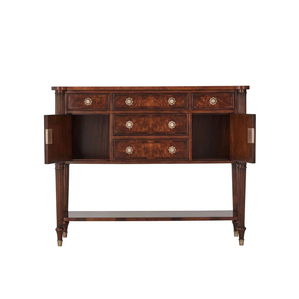 Almack's Flame Veneered Sideboard - Elegant Wooden Buffet Cabinet for Dining Room, Living Room & Entryway Storage