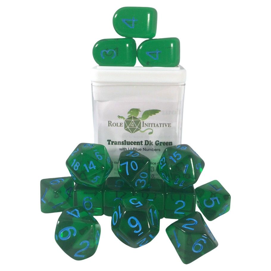 15-Piece Set of Translucent Dark Green & Light Blue Glassware - Perfect for Cocktails, Parties, and Home Decor