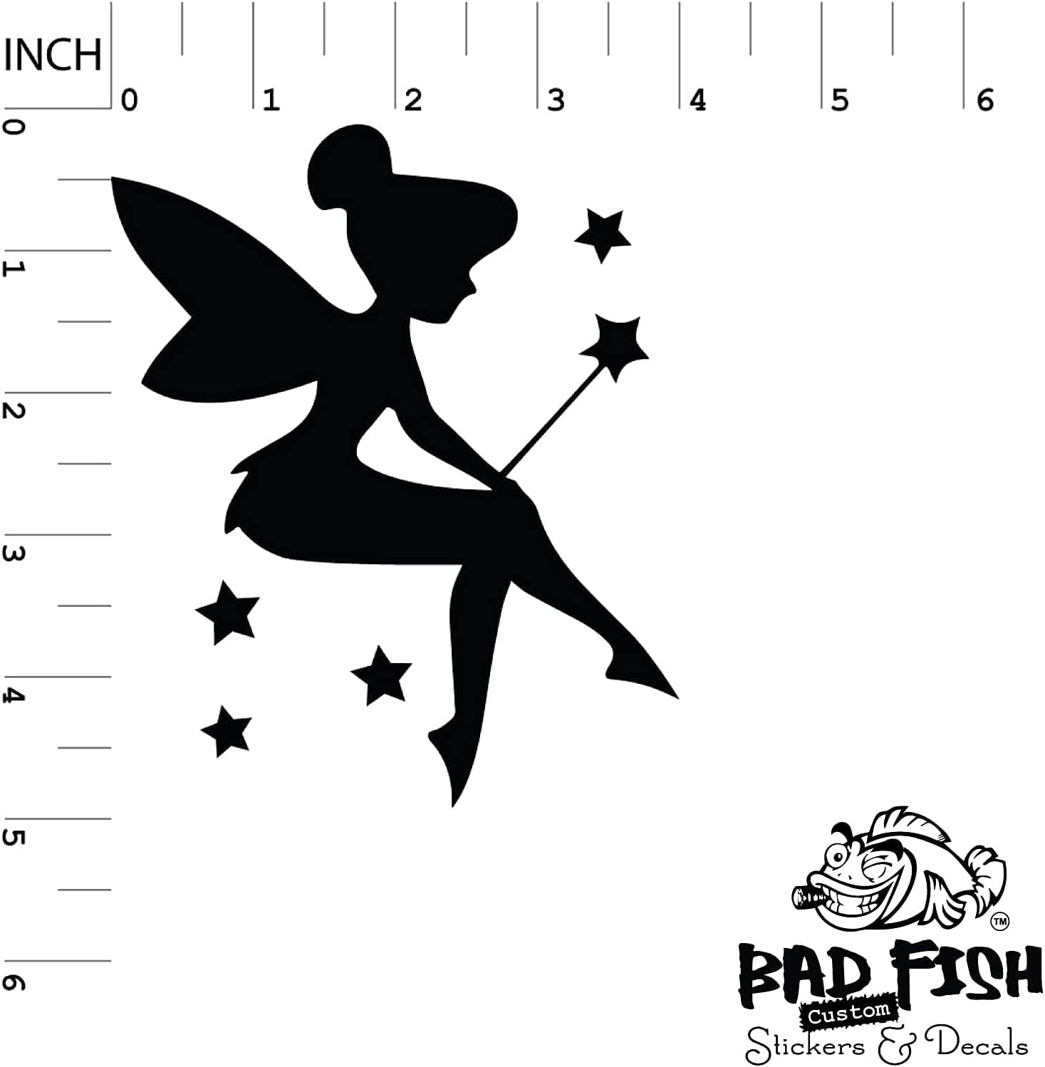 Bad Fish Custom Tinkerbell Fairy Vinyl Decals - Light Switch Covers, Wall Outlets & Home Decor Stickers for Bedroom, Nursery, Vehicle & Computer | DIY Wall Art & Home Improvement