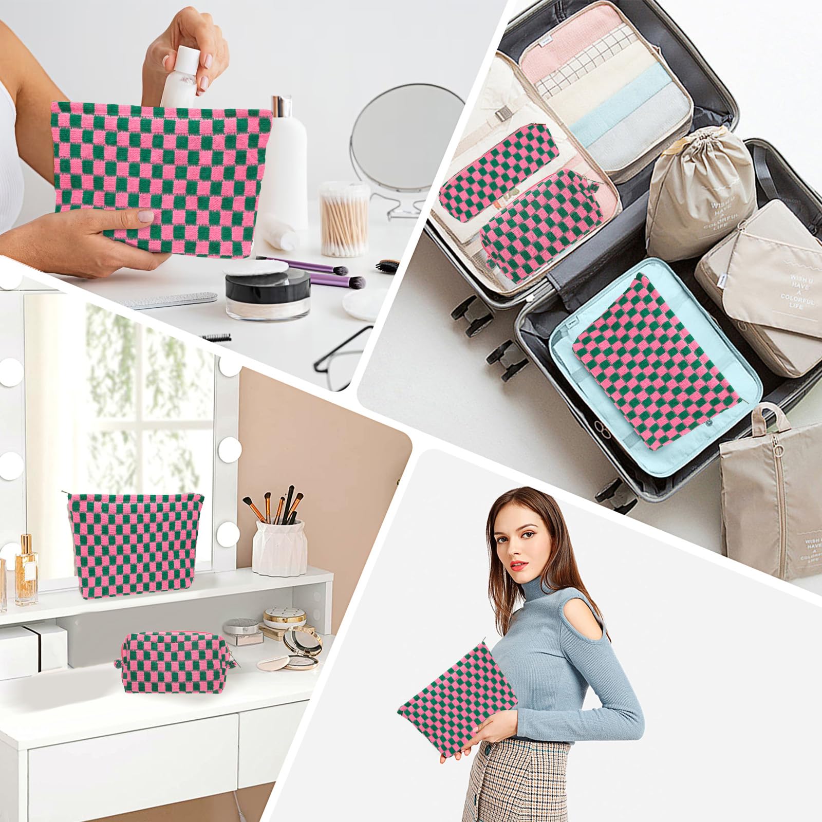 LYDZTION Large Makeup Bag for Women - Waterproof Cosmetic Organizer with Travel Toiletry Bag & Brush Pouch, Perfect for Travel, Gym, and Daily Beauty Storage (1 Set)