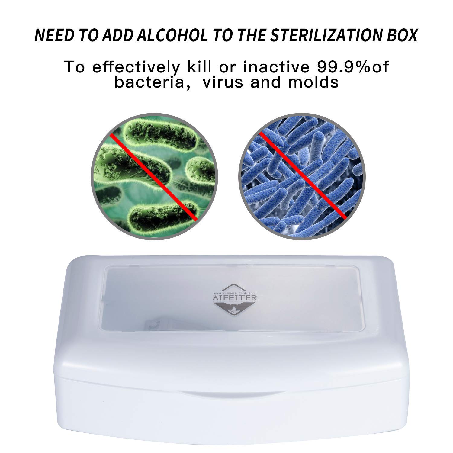 Sterilizing Tray for Tools - Plastic Sterilization Box with Clear Lid, Organizer for Nail, Tweezers, Manicure & Salon Equipment - Perfect for Hair Salons, Spas & Professional Use (White)