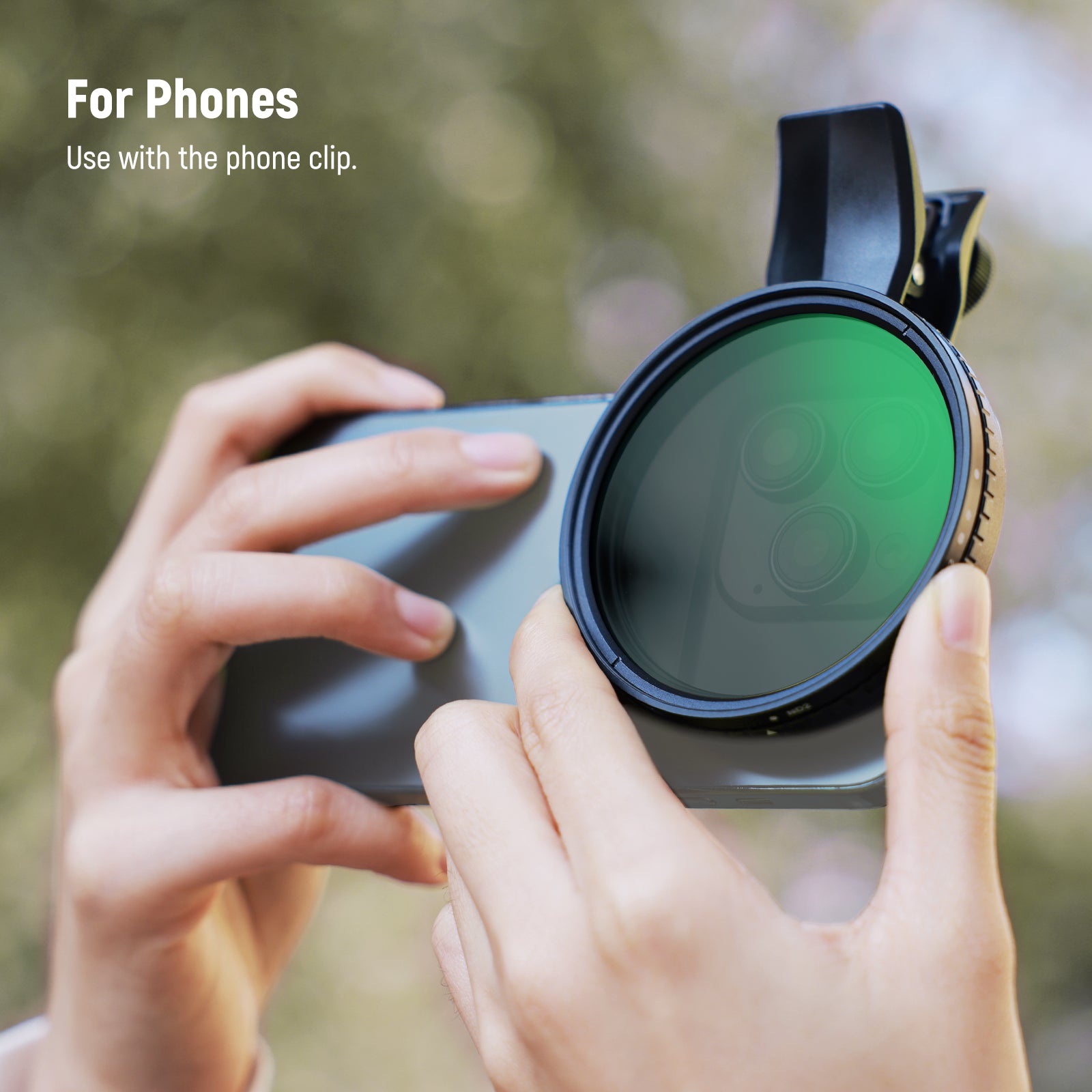 NEEWER FL B21/FL B25 67mm Variable ND2-ND32 Filter with Clip for Smartphone - Perfect for Vlogging, Photography & Cinematic Video Shooting