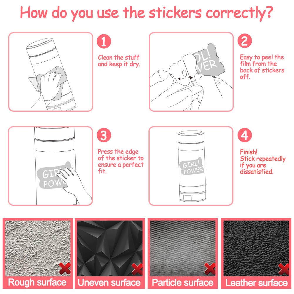 Cute Aesthetic Stickers Pack (50Pcs) - Waterproof Vinyl for Laptop & Water Bottles | Teens & Kids Decor