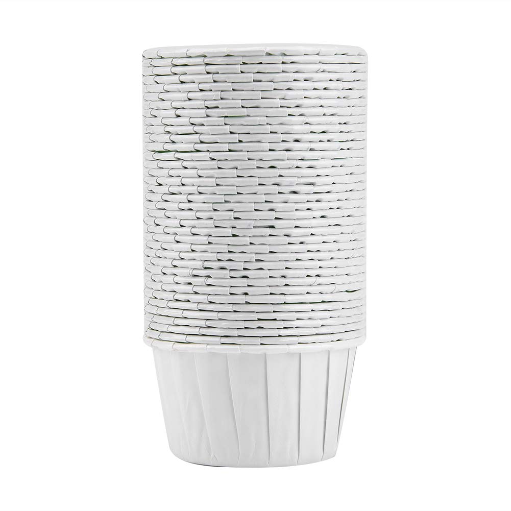 Hyuduo 100PCS Round White Paper Baking Cups for Muffins & Cupcakes - Mini Baking Liners for Home Baking, Parties, Weddings & Festivals - Perfect for Snacks, Desserts & Holiday Treats