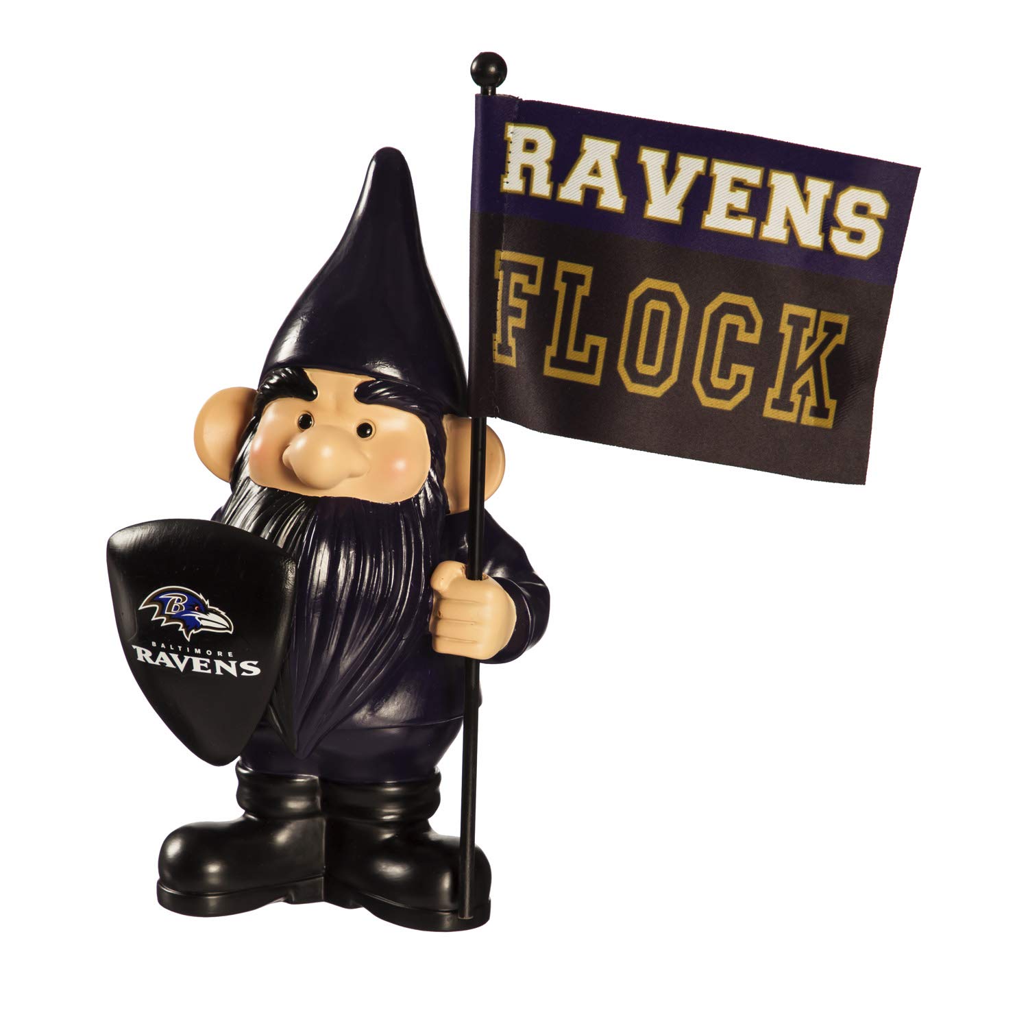 Baltimore Ravens Team Sports America Flag Holder Gnome - Perfect for NFL Fan Decor, Game Day Parties & Outdoor Garden Display