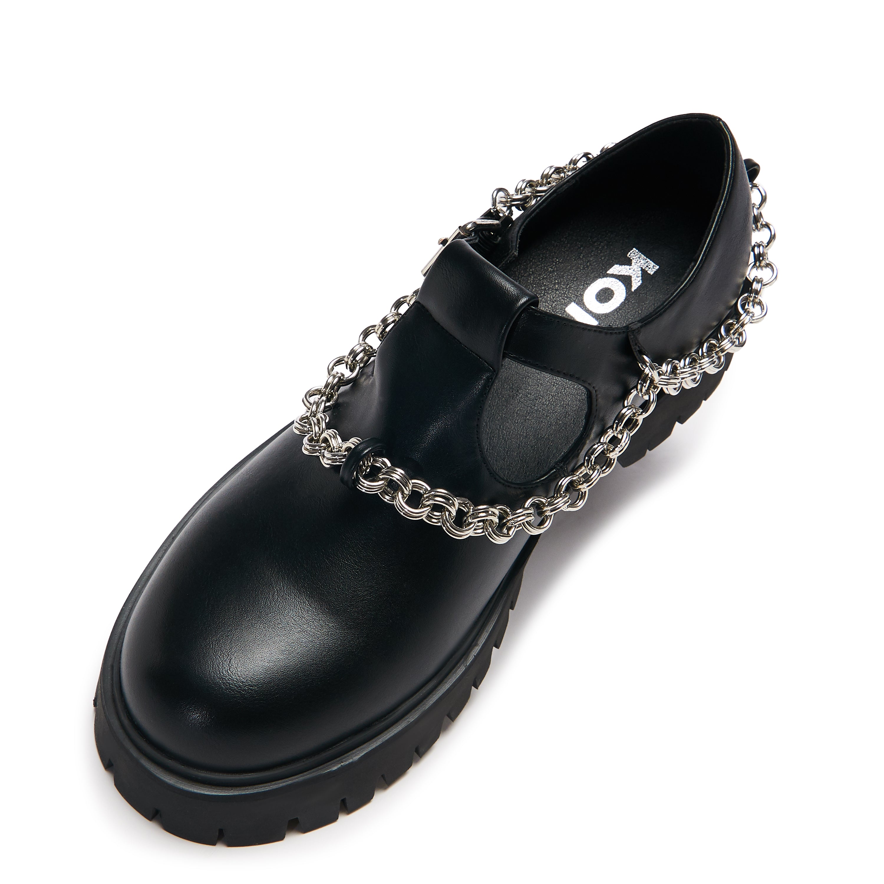 Cosmere Men's Chain Mary Janes Black Shoes - Stylish Gothic Punk Formal Footwear for Weddings, Parties & Cosplay