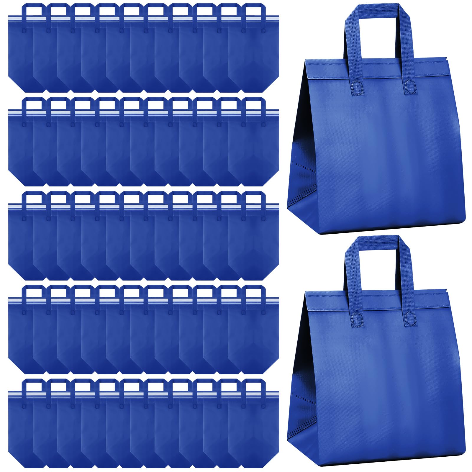 200 Pcs Insulated Take Out Bags Bulk - Thermal Insulation Disposable Cooler Bags 10.24x11.02x6.69 Inch for Food Delivery, Grocery, Lunch, Hot & Cold Food Storage - Perfect for Restaurants, Catering & Meal Prep (Blue)