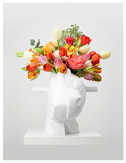 Jeff Koons Split Rocker Vase - Modern Art Flower Vase for Home Decor, Office & Gift Giving - Unique Sculptural Centerpiece for Living Room, Dining Table or Wedding Decor