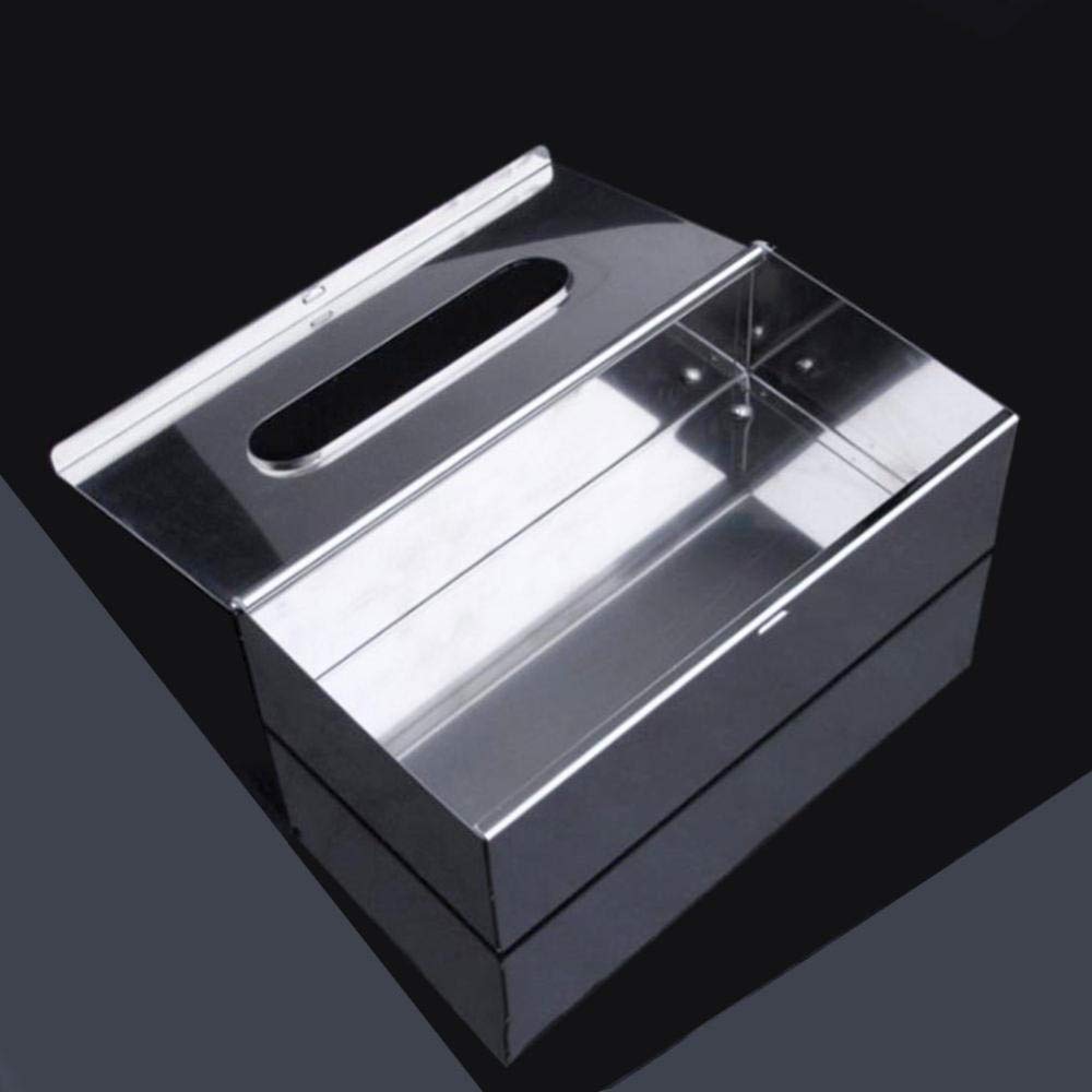 ZXY-NAN Stainless Steel Tissue Box Holder - Elegant Square Storage Container for Tissues, Towels & Paper - Perfect for Bedroom, Office & Hotel Decor