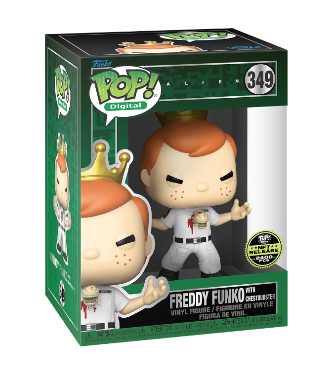 Alien Freddy Funko Pop with Chestburster NFT Redemption - Limited Edition 2400 Pieces Collectible Figure for Horror Fans & NFT Enthusiasts | Perfect for Movie Memorabilia Collections & Crypto Art Displays