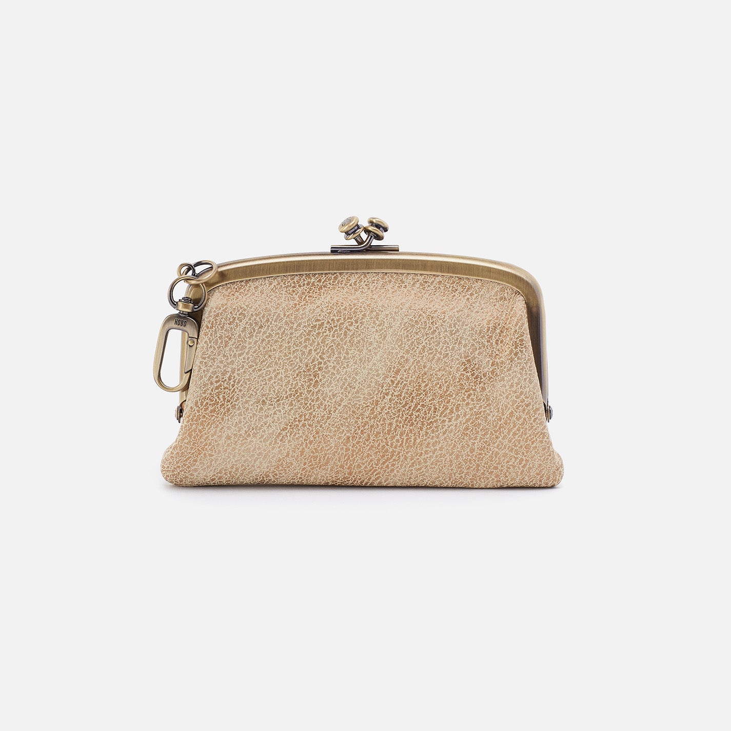 Stylish Cheer Frame Pouch in Metallic Leather with Gold Leaf - Perfect for Parties, Events & Everyday Use
