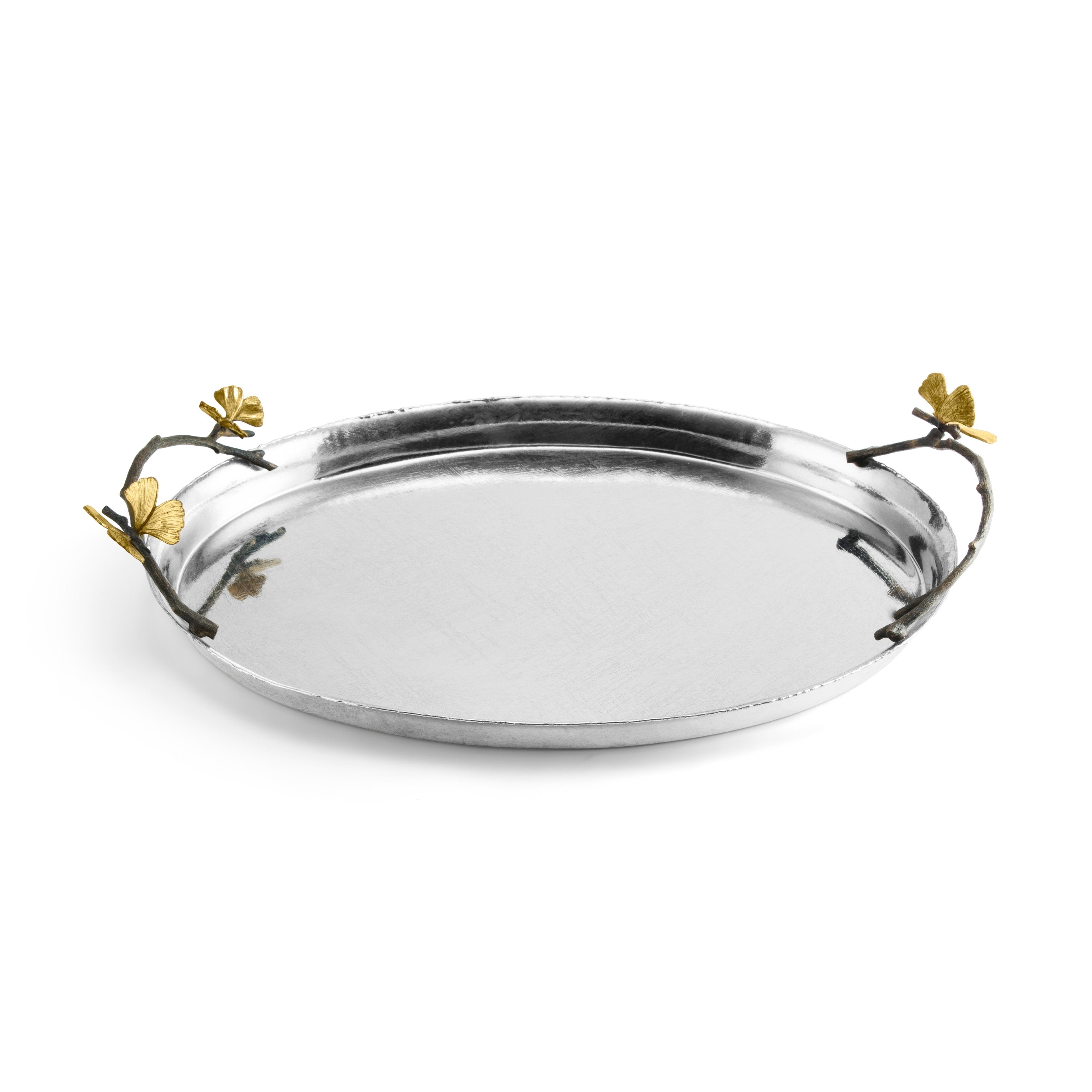 Butterfly Ginkgo Oval Tray - Handmade Decorative Serving Tray for Tea, Jewelry & Home Decor | Perfect for Dining, Bathroom Organization & Gift Giving