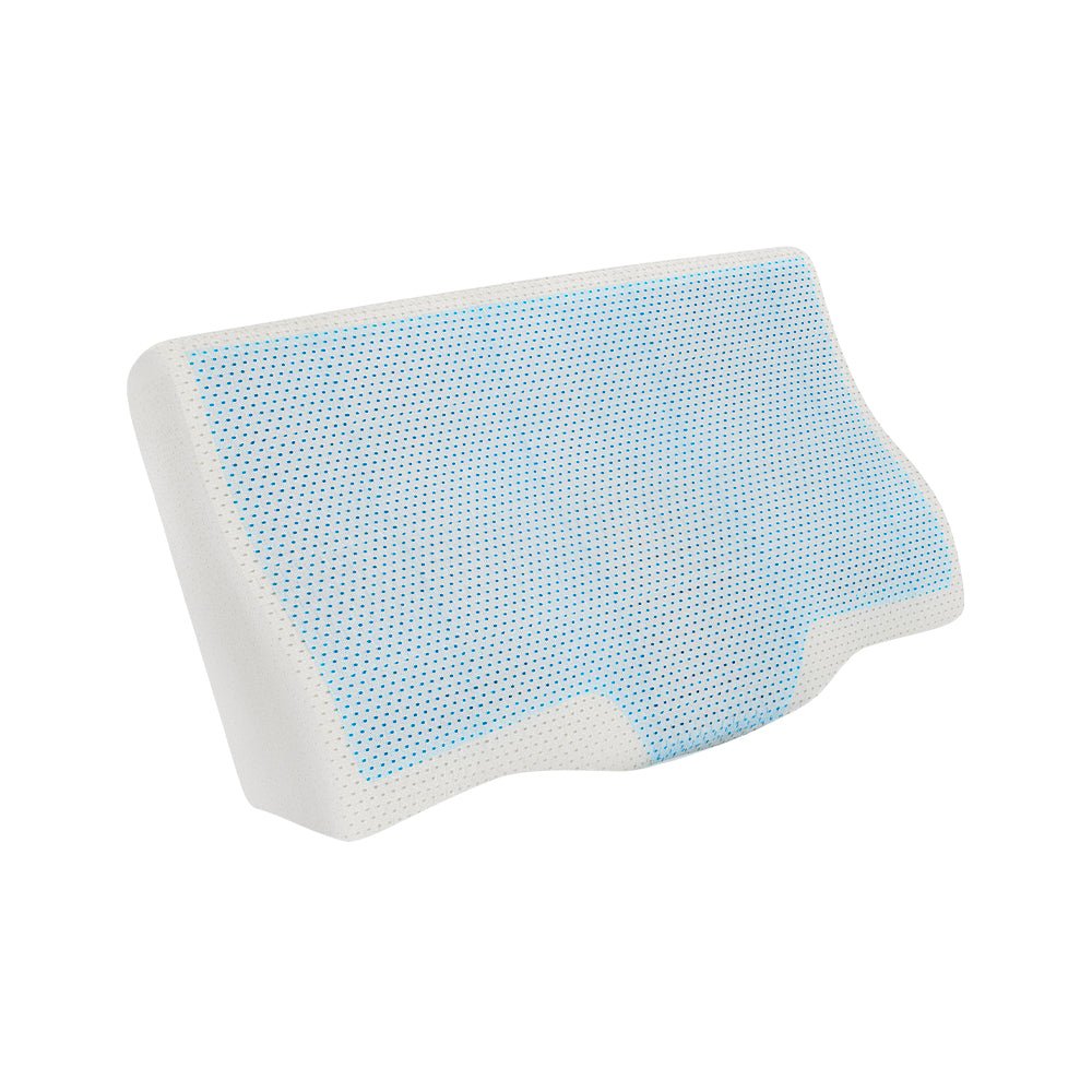 Giselle Memory Foam Pillow for Neck Pain Relief - Contour Orthopedic Pillow with Cooling Gel Technology | Perfect for Side, Back & Stomach Sleepers | Home, Office & Travel Use