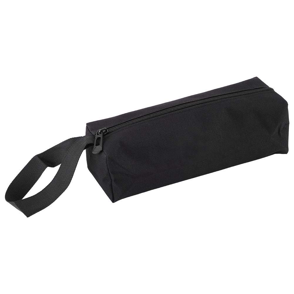 Heavy Duty Electrician Tool Bag with Zipper - 24 x 8.5 x 7cm Portable Handheld Tool Storage Organizer (Black) - Perfect for Electricians, Plumbers & DIY Home Repairs
