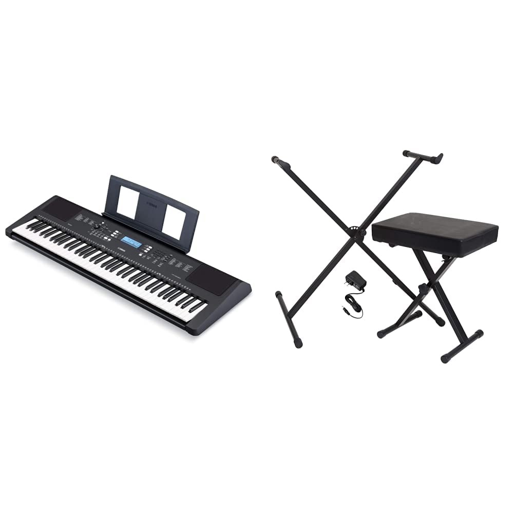 Yamaha PSR-EW310 76-Key Portable Electronic Keyboard with Stand, Bench & Power Supply - Complete Bundle for Beginners & Home Musicians | Perfect for Piano Practice, Music Lessons & Live Performances