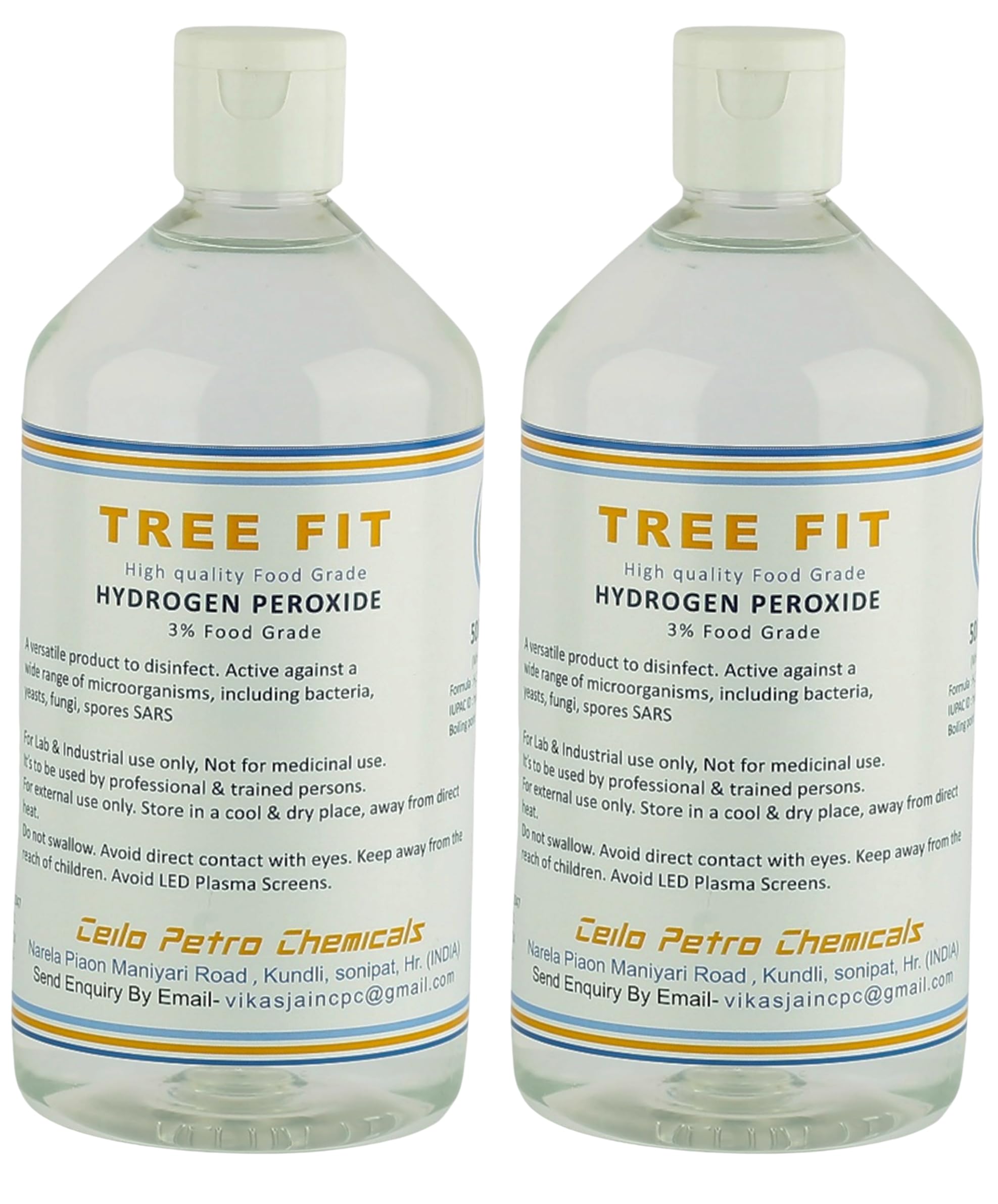 **Tree Fit 3% Food Grade Hydrogen Peroxide for Plants - Multi-Purpose Disinfectant & Cleaner (250ml x 2 Pack, 500ml Total) - Ideal for Gardening, First Aid & Household Sanitizing**