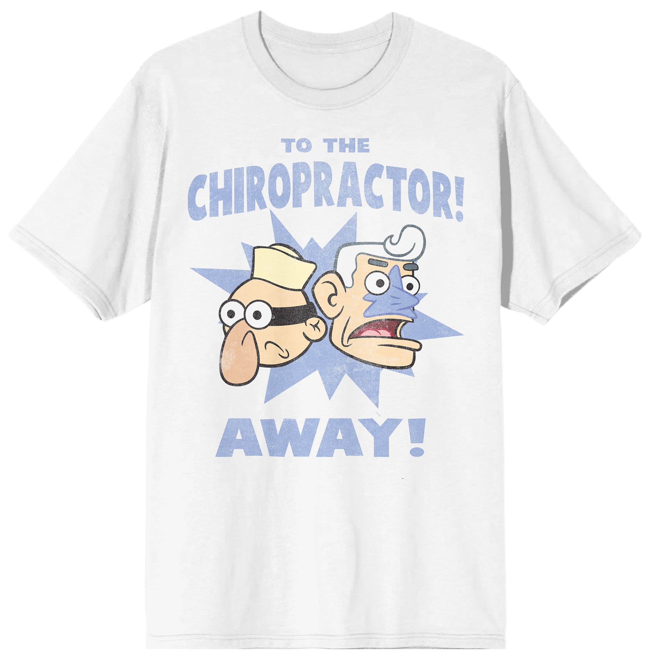 Spongebob Squarepants Barnacle Boy Chiropractor Men's White Graphic T-Shirt | Funny Cartoon Tee for Fans | Casual Wear & Cosplay