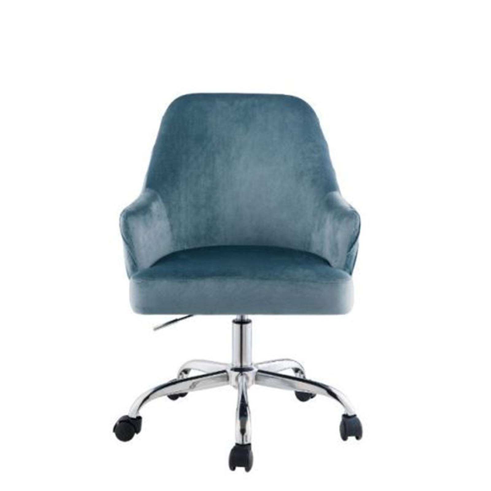 Vintage Cream Velvet Office Chair with Gold Base - Ergonomic Home Office Desk Chair for Work & Study - Modern Comfortable Armchair for Living Room, Bedroom or Workspace