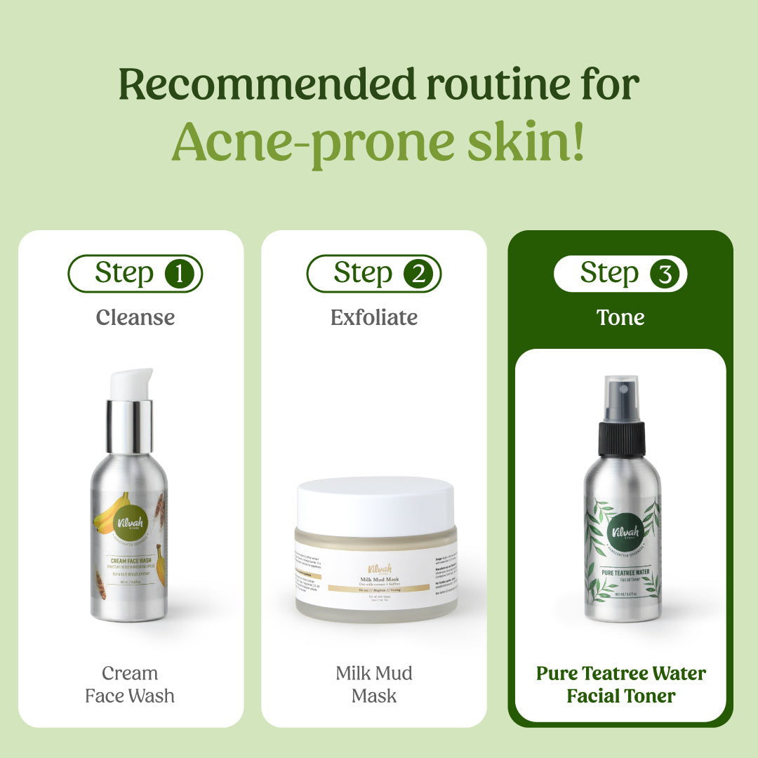 Tea Tree Water Facial Toner for Hydration & Acne Control - Refreshing Skin Care for Oily & Combination Skin - Perfect for Daily Cleansing & Pore Minimizing Routine