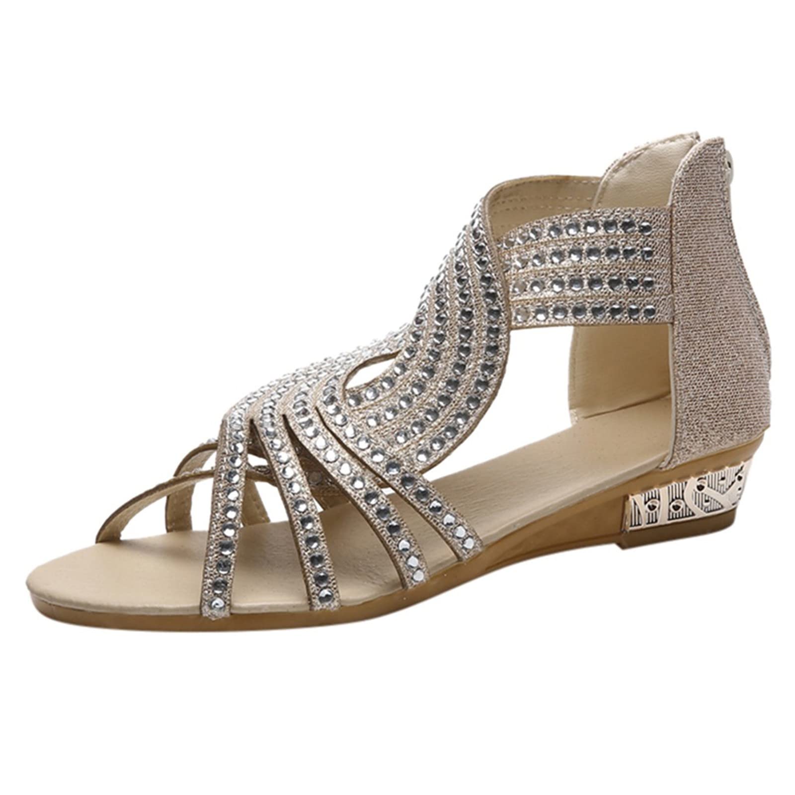 Women's Wedge Sandals – Rainbow Espadrilles with High Heel, Round Open Toe & Ankle Strap | Summer Platform Shoes for Beach, Vacation & Casual Outfits