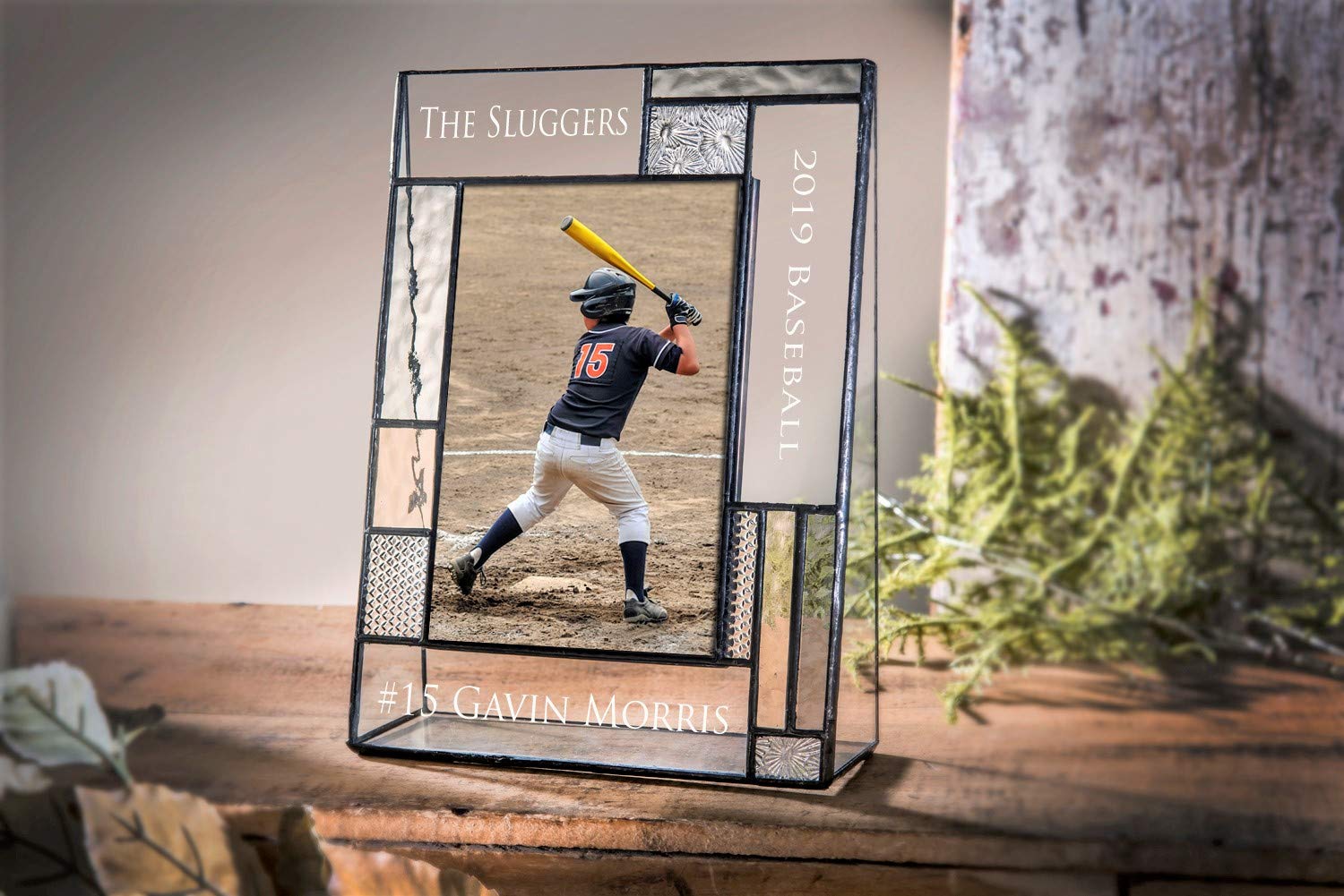 Personalized Baseball Photo Frame 4x6 - Engraved Glass for Sports Gifts (Coach, Softball, Volleyball) - Perfect for Team Memories & Awards