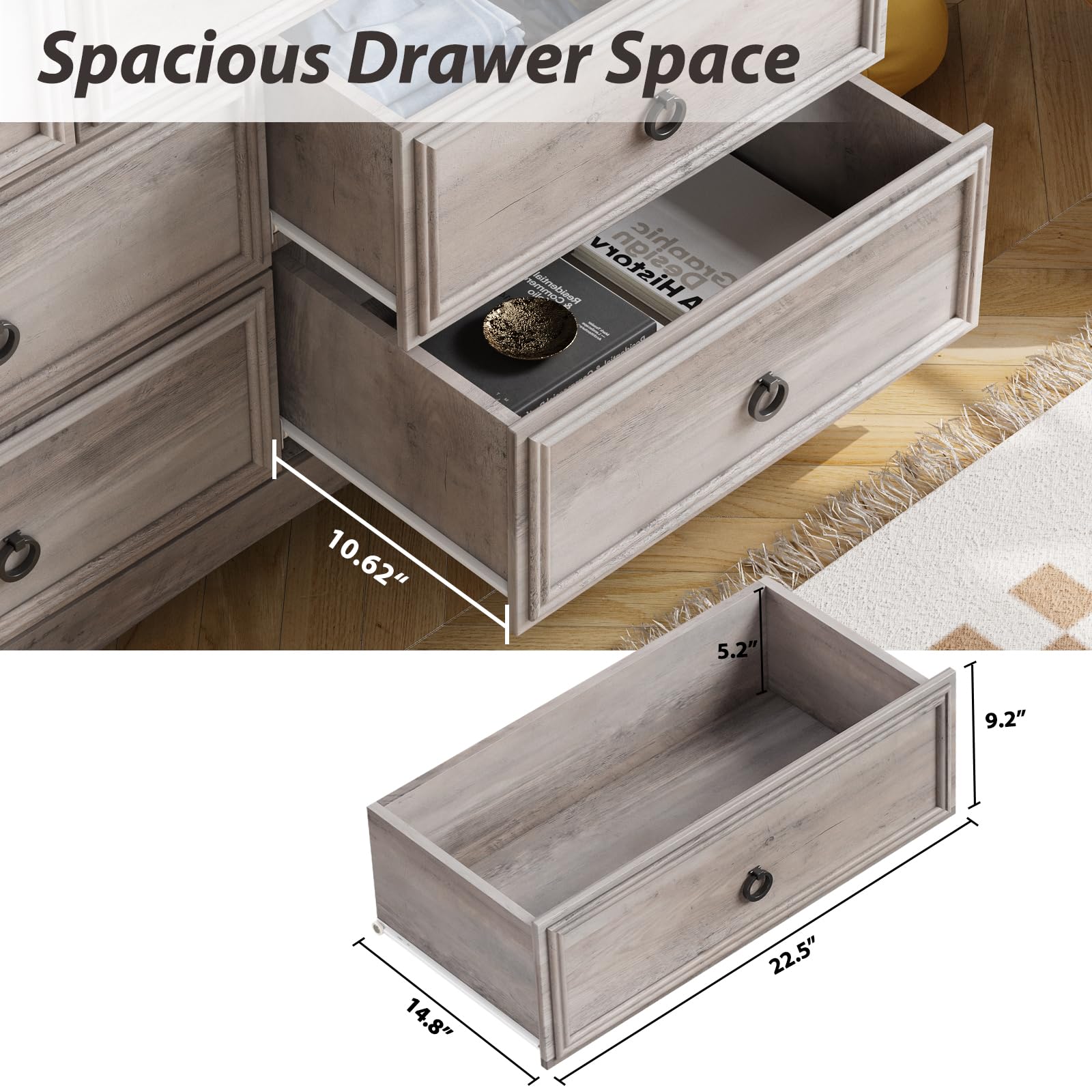 Modern 7-Drawer Dresser for Bedroom - 47.24