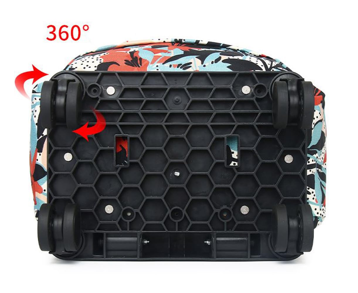 Detachable Shopping Cart with Wheels - Portable Travel Bag & Grocery Basket for Supermarket, Travel, and Outdoor Use (Black, 20L)