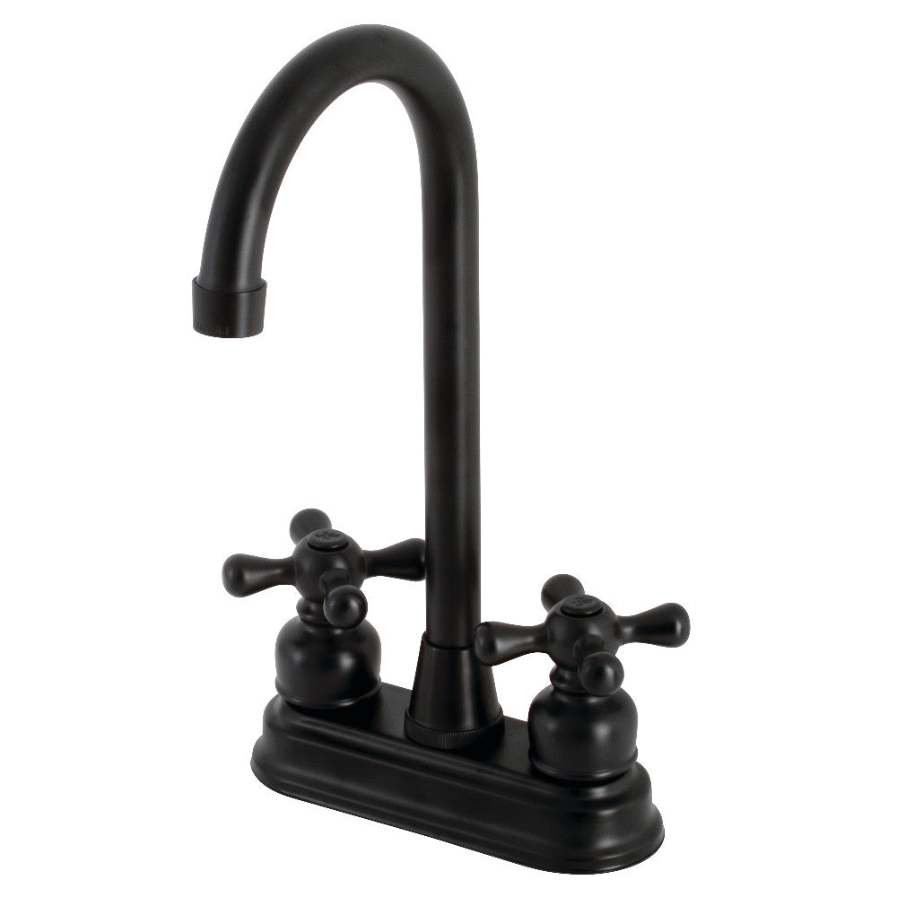 Kingston Brass KB492AX Commercial Bar Faucet - High Arc Spout, Single Handle, Brushed Nickel Finish for Restaurants, Bars & Home Wet Bars