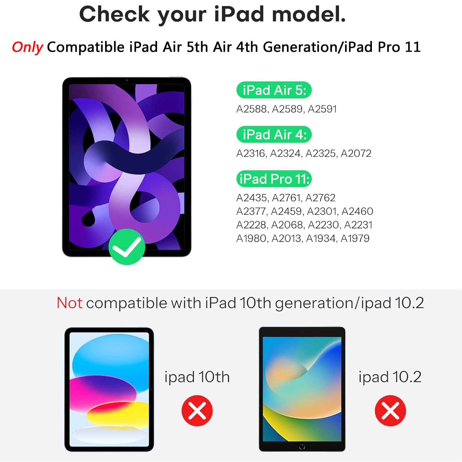 2 Pack Tempered Glass Screen Protector for iPad Air 5th/4th Gen 10.9