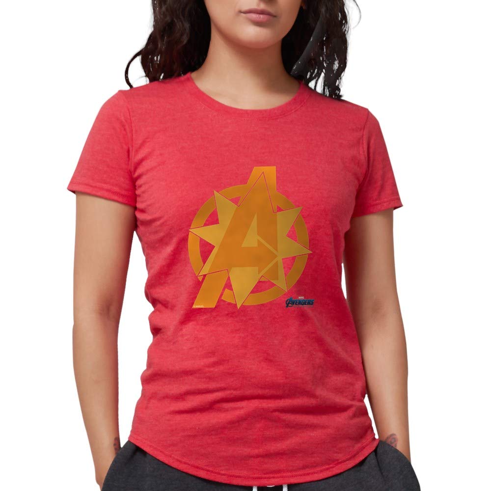 Avengers Endgame Orange Women's Tri-Blend T-Shirt - Soft & Comfortable L Size - Perfect for Casual Wear, Cosplay & Marvel Fan Gifts