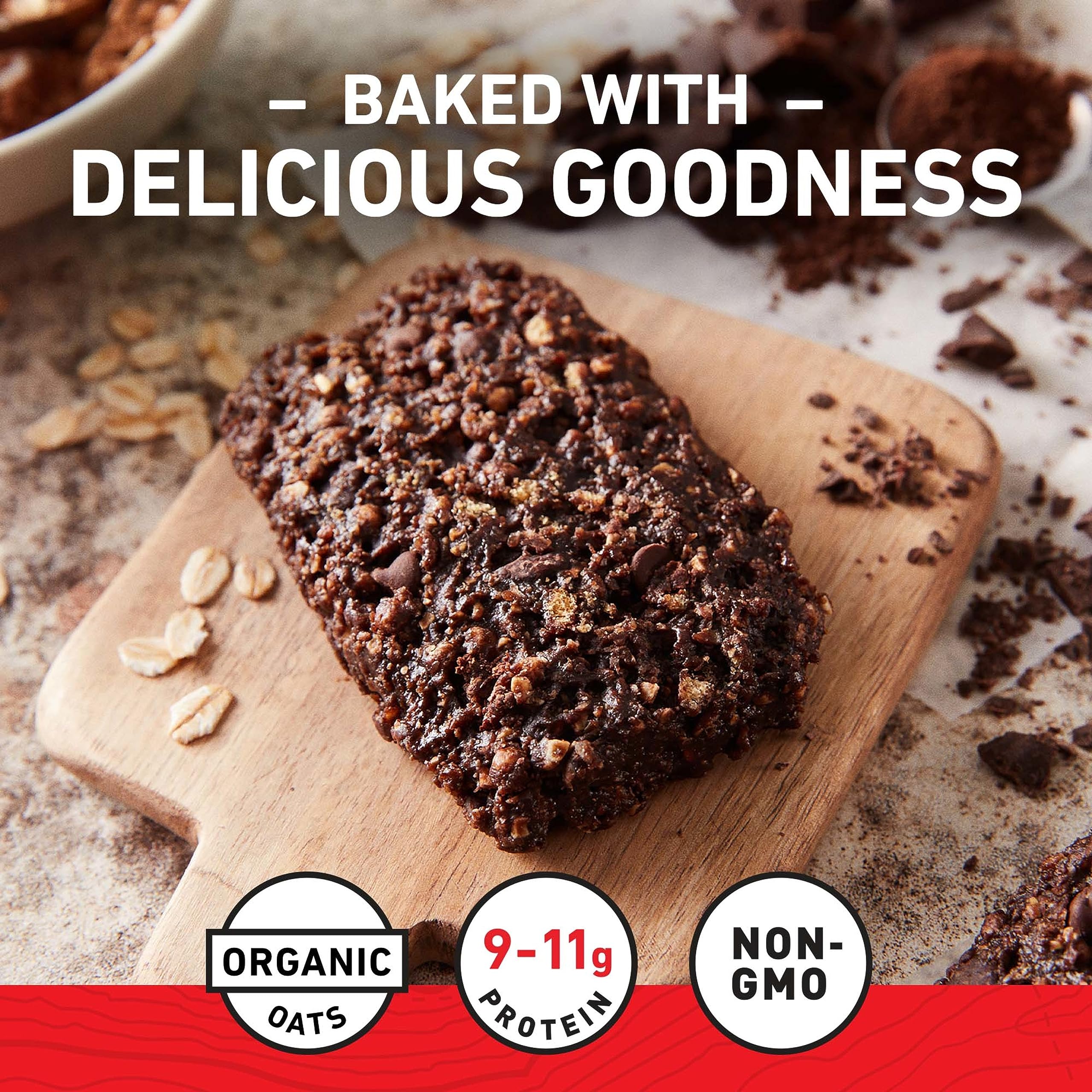 Clif Bar Chocolate Brownie - 10g Protein Energy Bar - Organic Oats - for Hiking & Workouts