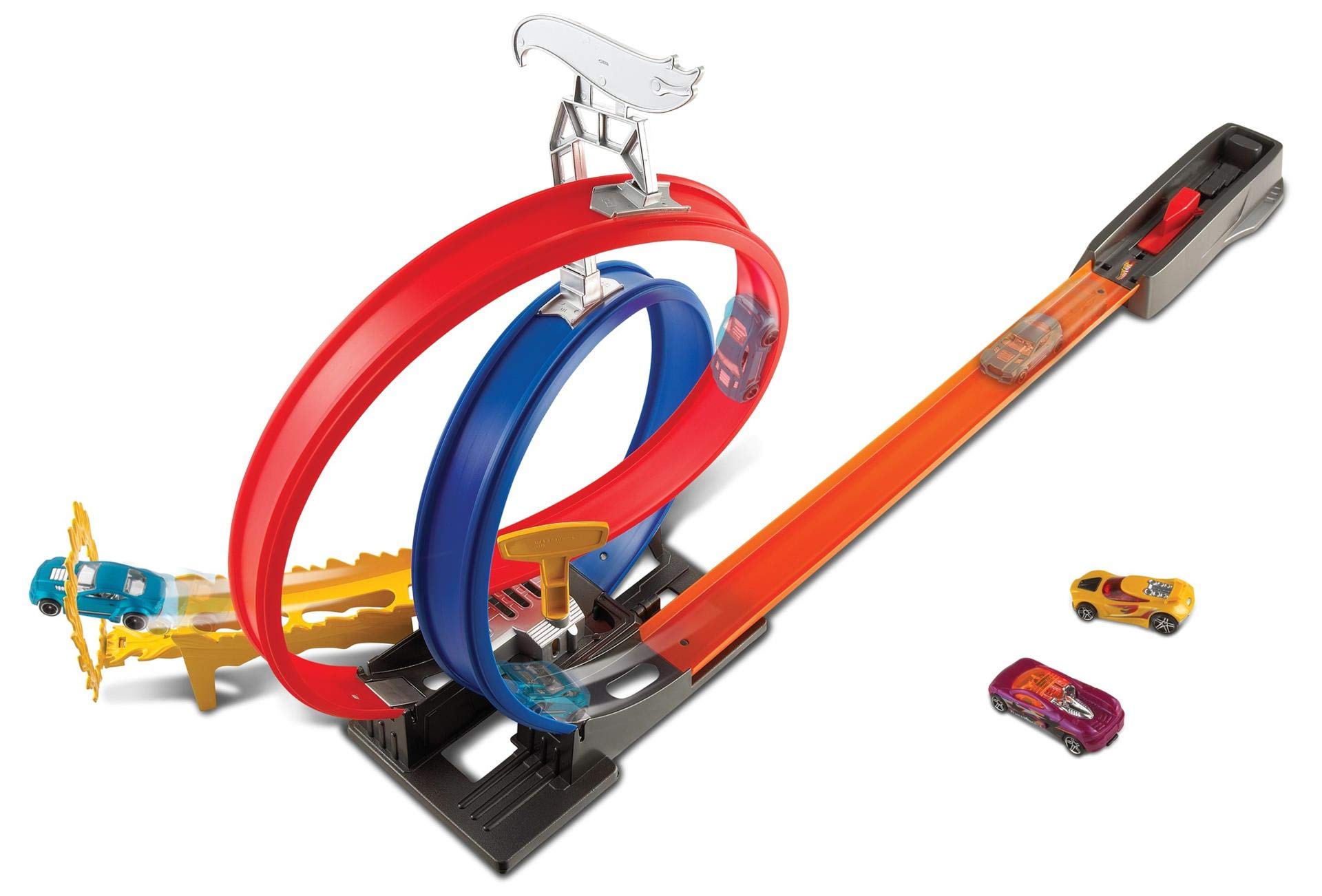 Hot Wheels FKV69 Mattel Energy Track Die-Cast Car Set - Blue Toy Race Cars for Kids with Loop & Jumps - Perfect for Playtime, Birthday Gifts & Track Racing Fun