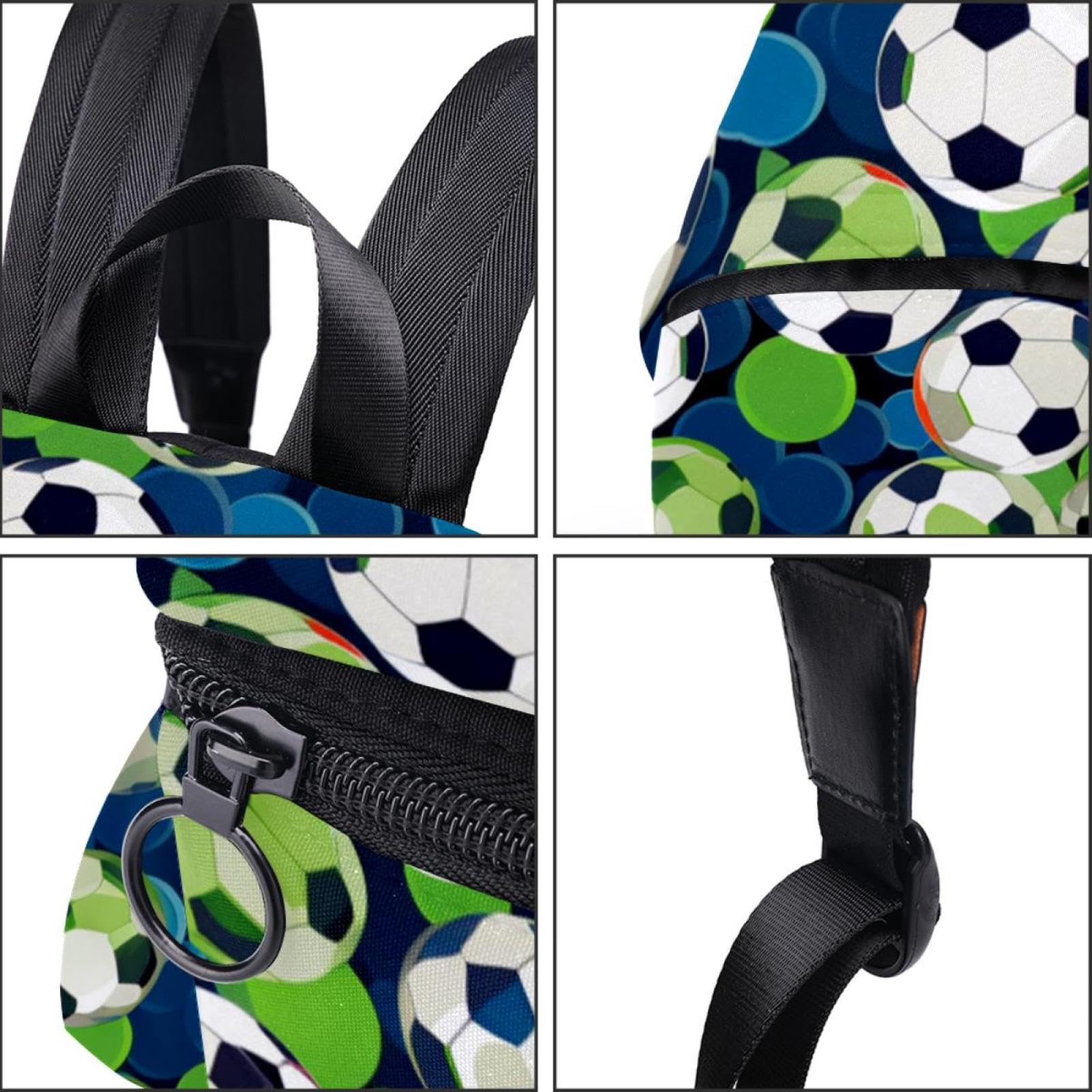 Stylish Travel & Work Backpack with Floral Soccer Ball Design - Perfect for Commuting, School, Sports & Outdoor Adventures