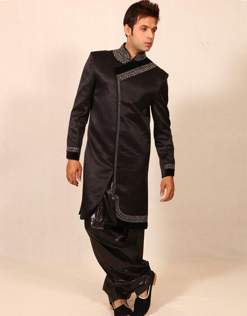 Premium Black Indo-Western Silk Chudidar for Women | Elegant Ethnic Wear for Parties, Weddings & Festive Occasions