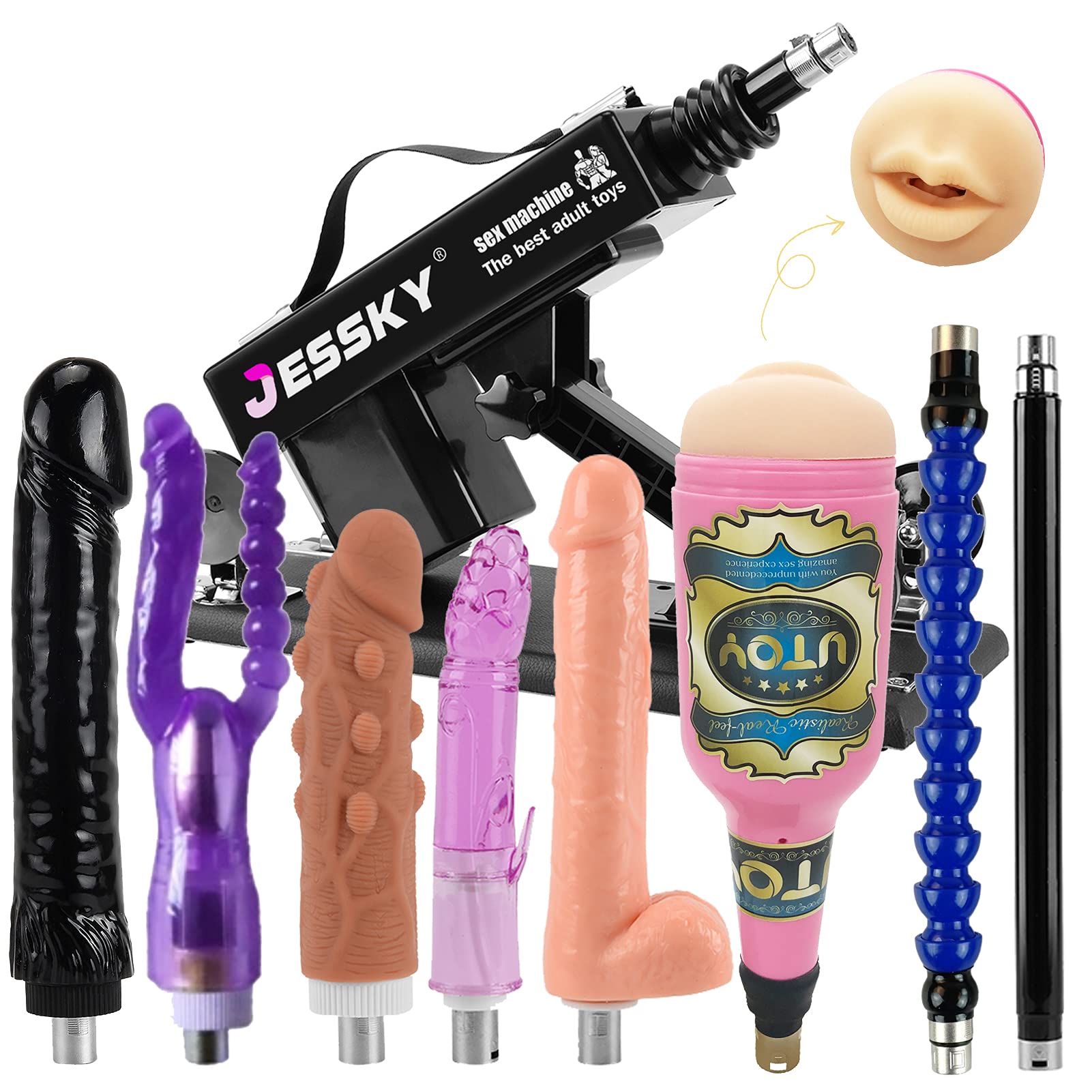 Automatic Sex Machine for Couples - Adjustable Adult Love Machine with 8 Attachments & 3 XLR Connectors - Powerful Sex Toy for Women & Men - Perfect for Home Use, Couples Play & Solo Pleasure