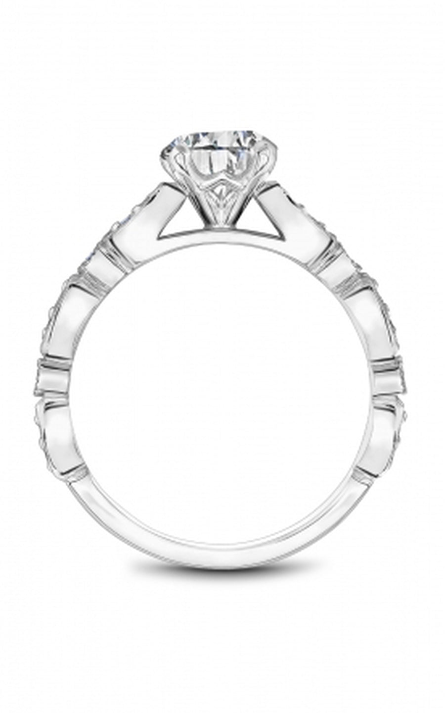Noam Carver B515 01A Bridal Engagement Ring - 14K White Gold Diamond Wedding Band for Women - Perfect for Proposals, Anniversaries & Romantic Occasions