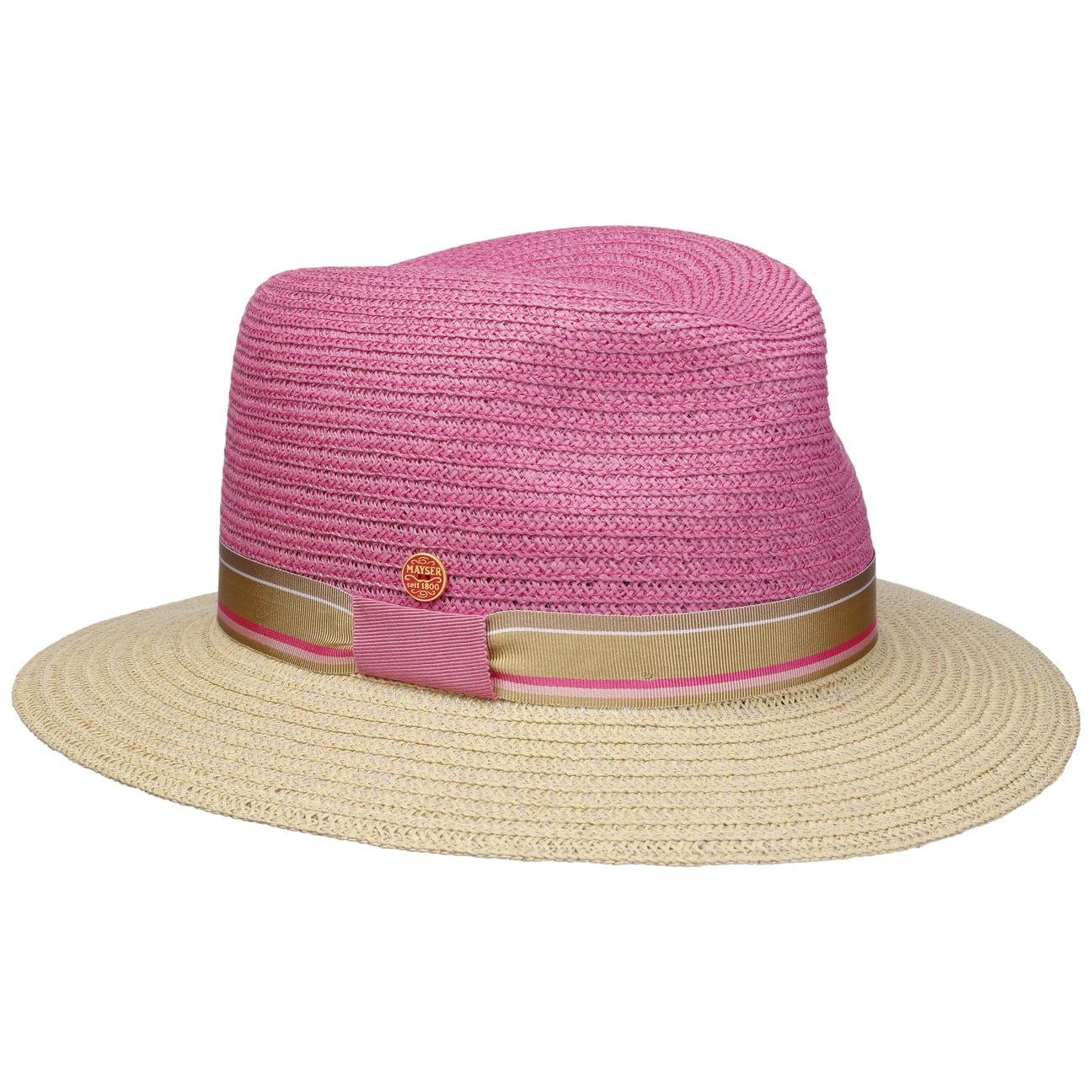 Stylish Mayser Nane Twotone Straw Hat for Women - Perfect for Travel, Beach, and Summer Outfits