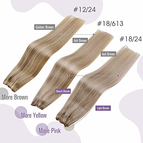 Premium Fish Line Halo Hair Extensions with Invisible Clips - Seamless 100% Human Hair Extensions for Length & Volume - Perfect for Weddings, Parties & Daily Styling
