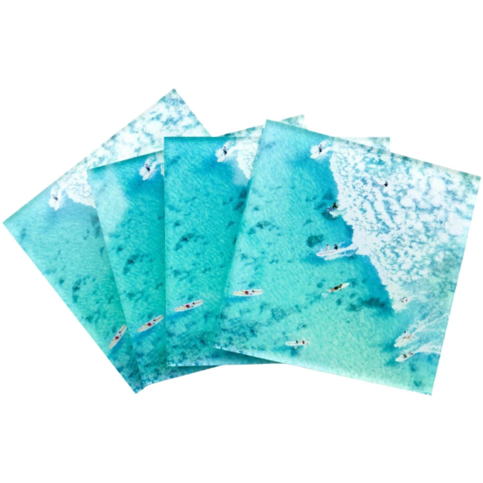 Premium Ocean-Themed Acrylic Coasters Set of 4 - Non-Slip Drink Coasters for Home, Office & Bar - Beautiful Beach Decor for Coffee Tables & Kitchen Countertops