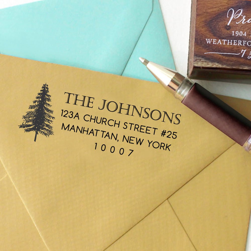 Personalized Self Inking Christmas Stamp - Custom Holiday Address Stamp for Cards, Gifts & Mail - Perfect for Family Holiday Cards, Gift Wrapping & Return Address Labeling