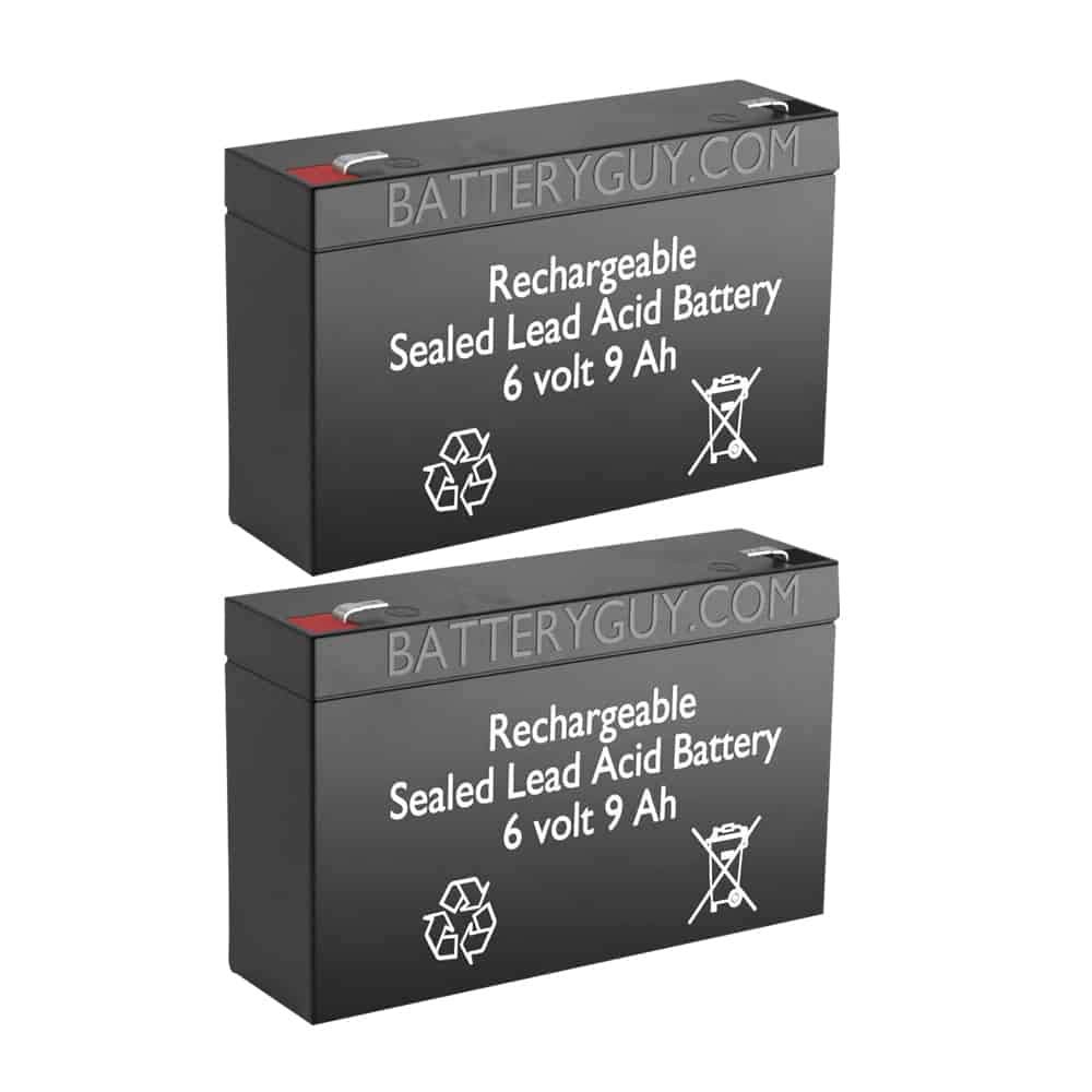 500 Replacement 6V 9Ah UPS SLA Batteries (Rechargeable, High Rate) - Pack of 2 | Compatible with Backup Power Systems, Emergency Lighting & Security Alarms