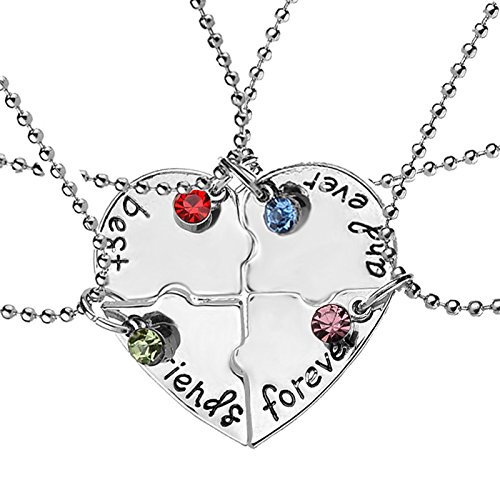 4 Piece Puzzle Friendship Necklace Set - Best Friend Necklaces for Women, BFF Birthday Gifts, Matching Jewelry for Sisters & Couples | Perfect for Anniversaries, Valentine's Day & Special Occasions