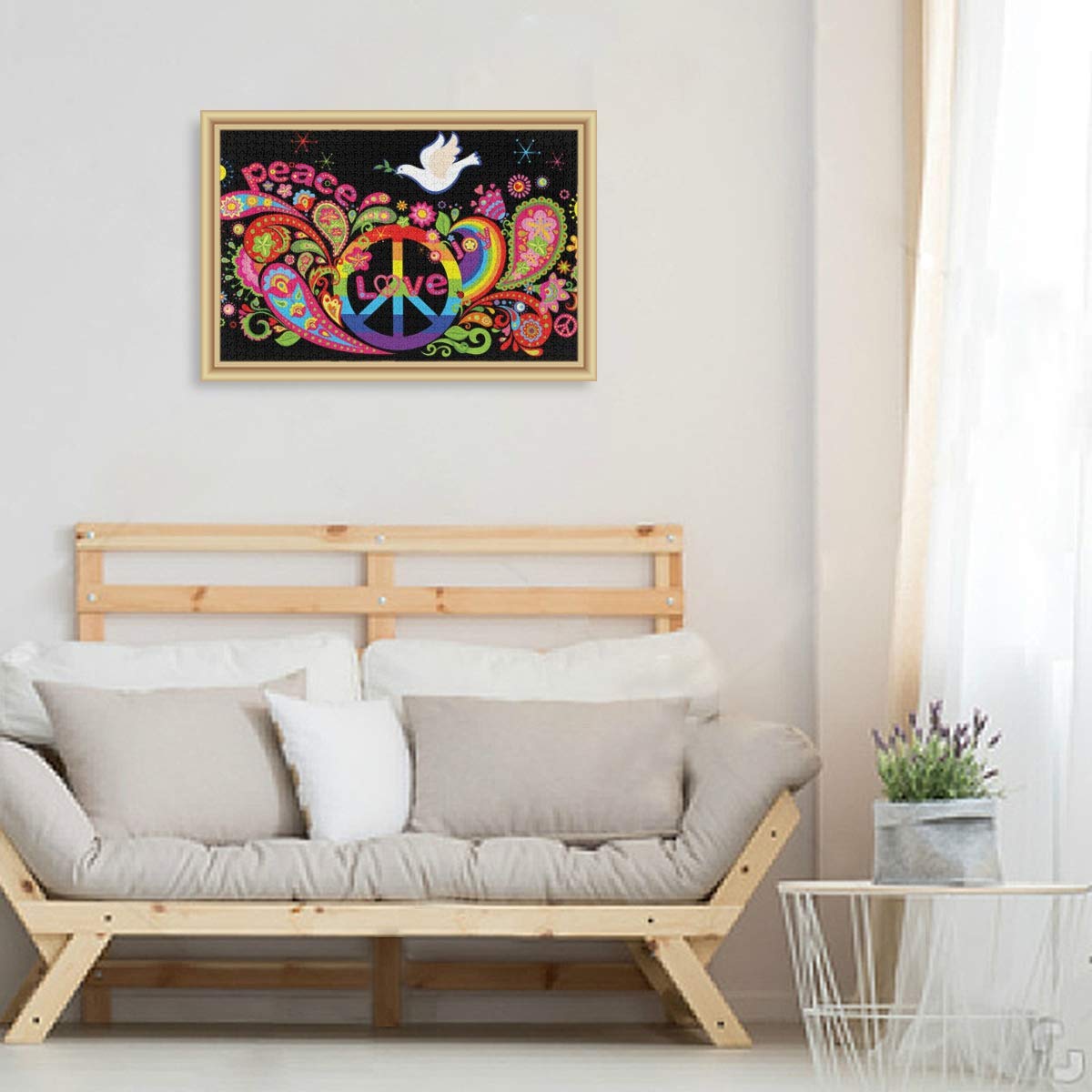 ALAZA 500-Piece Hippie Peace & Love Paisley Jigsaw Puzzle for Adults - Buffalo Games | Stress Relief & Home Decor for Hippie Lovers