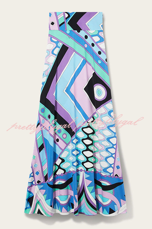 Stylish Printed Long Sleeve Shirt & Maxi Skirt Set for Women - Boho Chic Casual Outfit for Fall, Date Night & Vacation Wear
